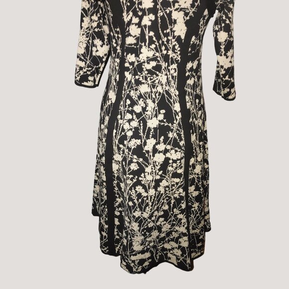 Taylor Size Large Womens Floral Print Black  White Dress Large Rayon Polyester - Picture 13 of 14